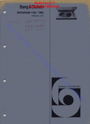 B&O-Beogram1902-type-571x维修电路原理图.pdf