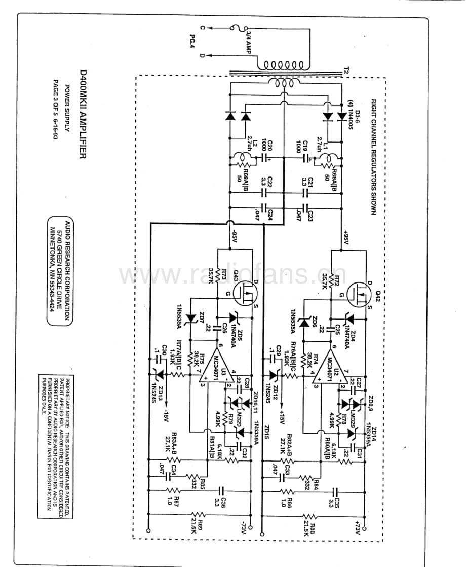 AudioResearch-D400ll-pwr-sch维修电路原理图.pdf_第3页