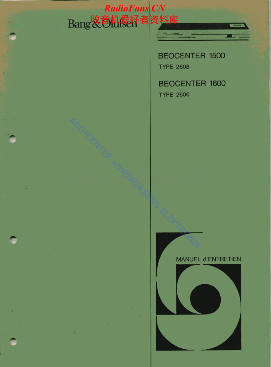 B&O-Beocenter1600-type-2606维修电路原理图.pdf_第1页