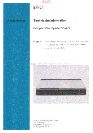Braun-CD4II-cd-sm维修电路原理图.pdf
