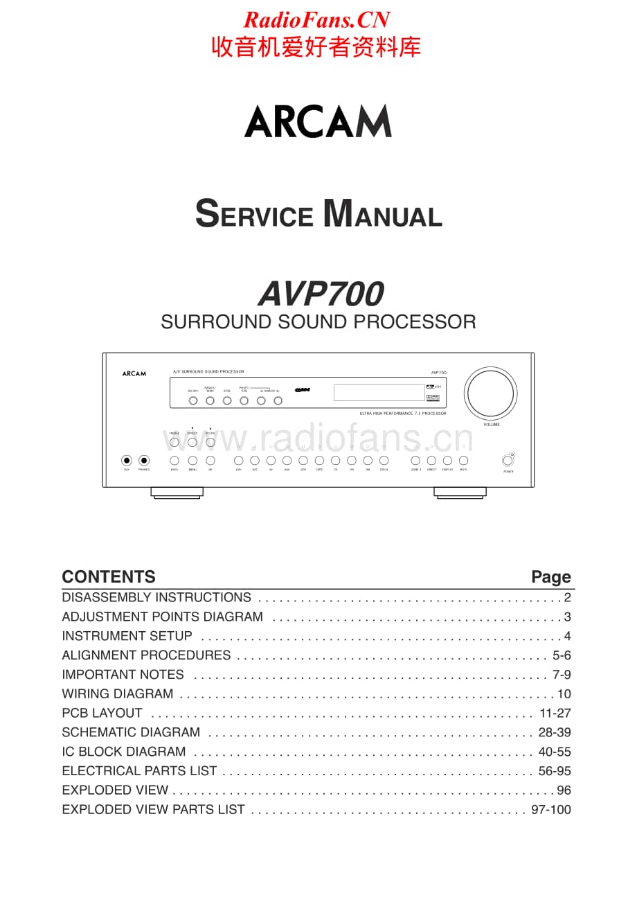 Arcam-AVP700-avr-sm维修电路原理图.pdf_第1页