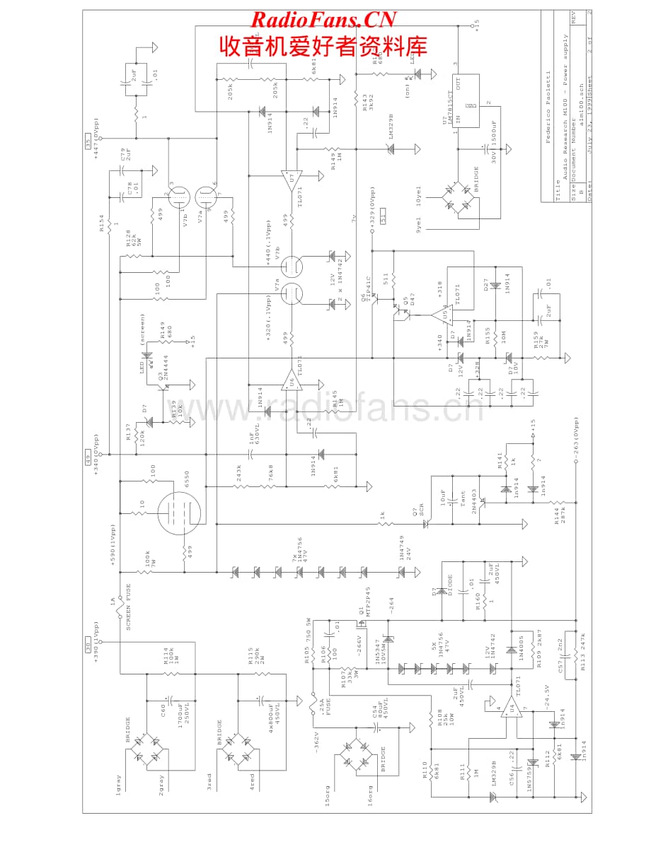 AudioResearch-ALM100-psu-sch维修电路原理图.pdf_第1页