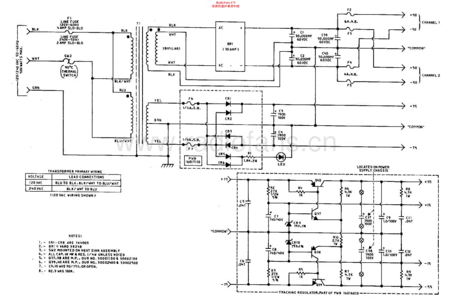 AudioResearch-D100B-pwr-sch维修电路原理图.pdf_第1页