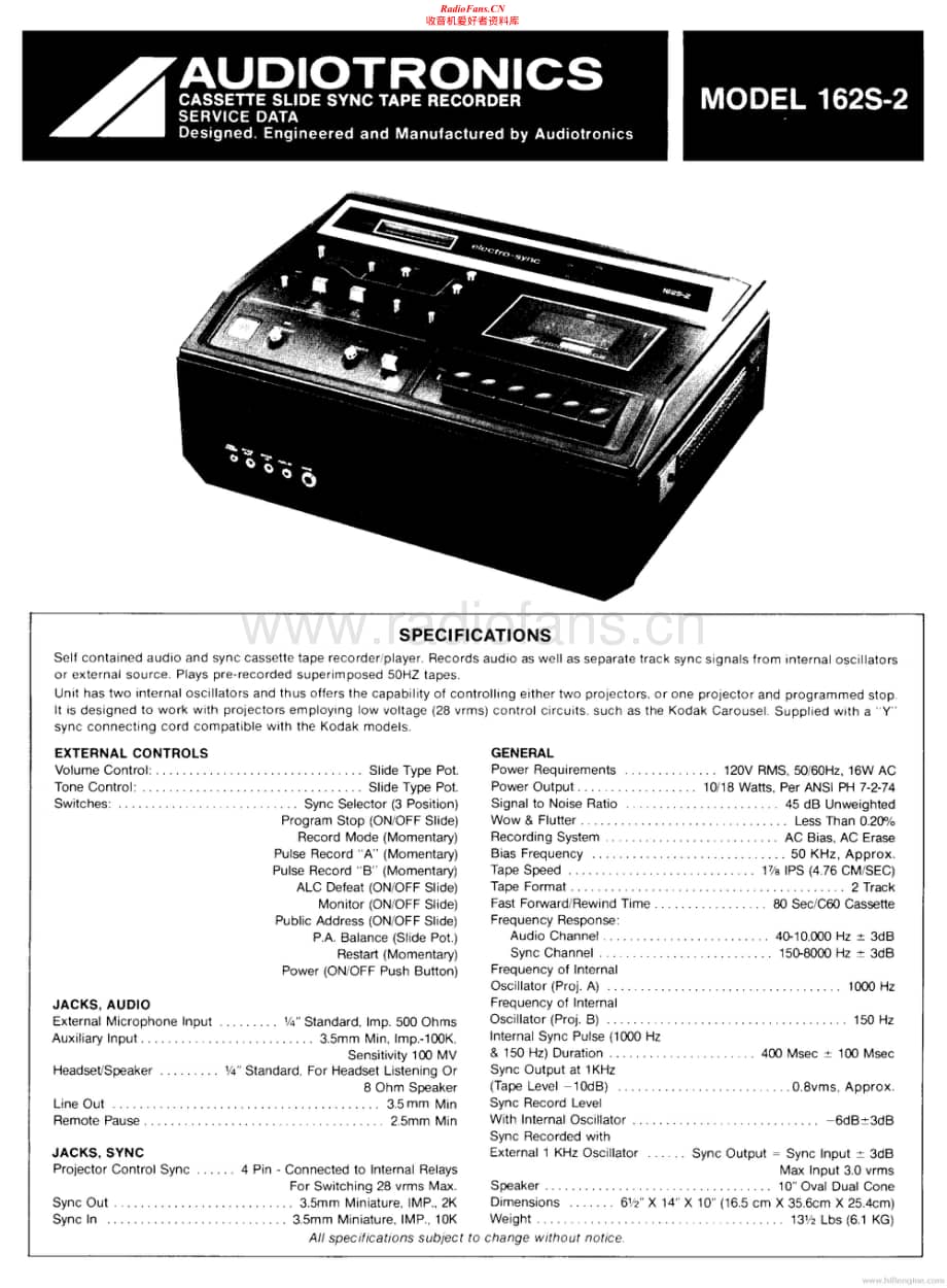Audiotronics-162S2-tape-sm维修电路原理图.pdf_第1页