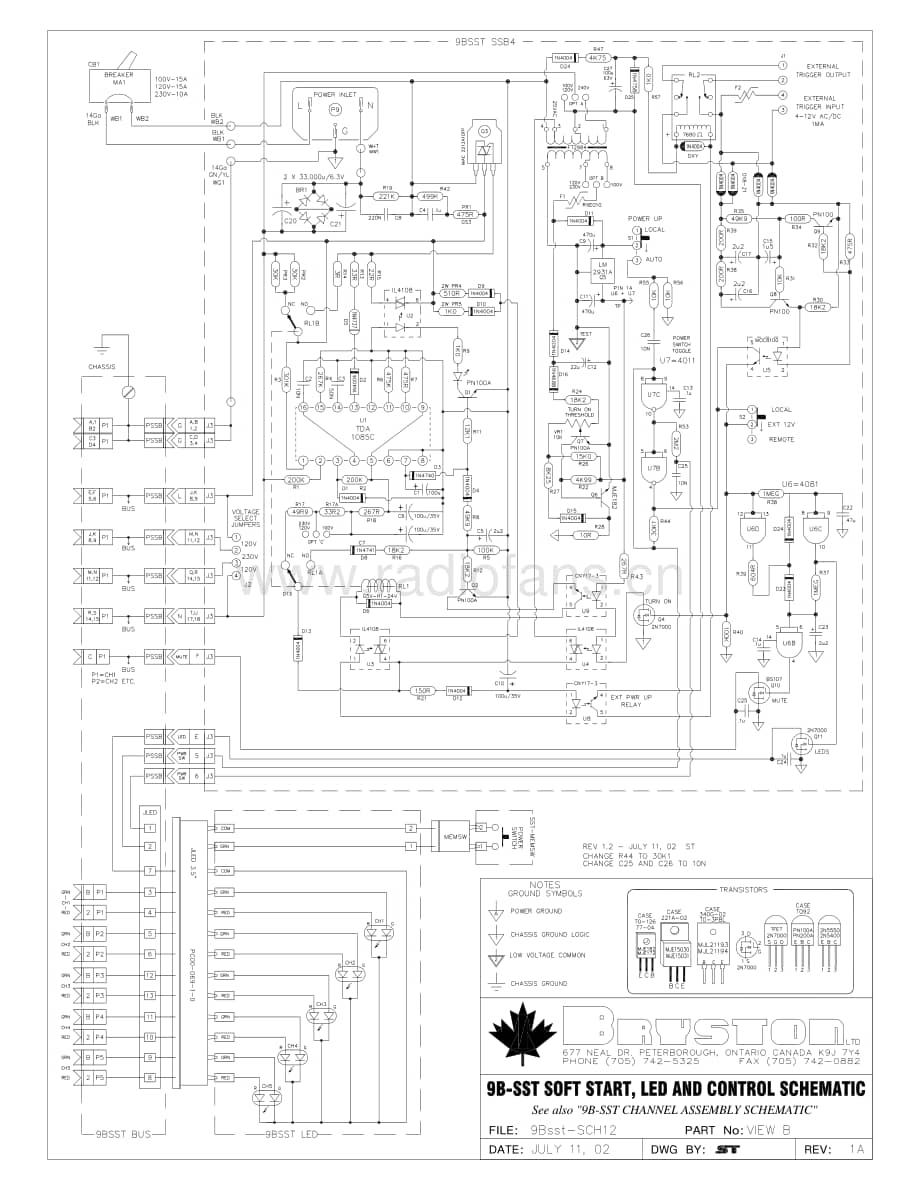 Bryston-9B-SST-pwr-sch维修电路原理图.pdf_第3页