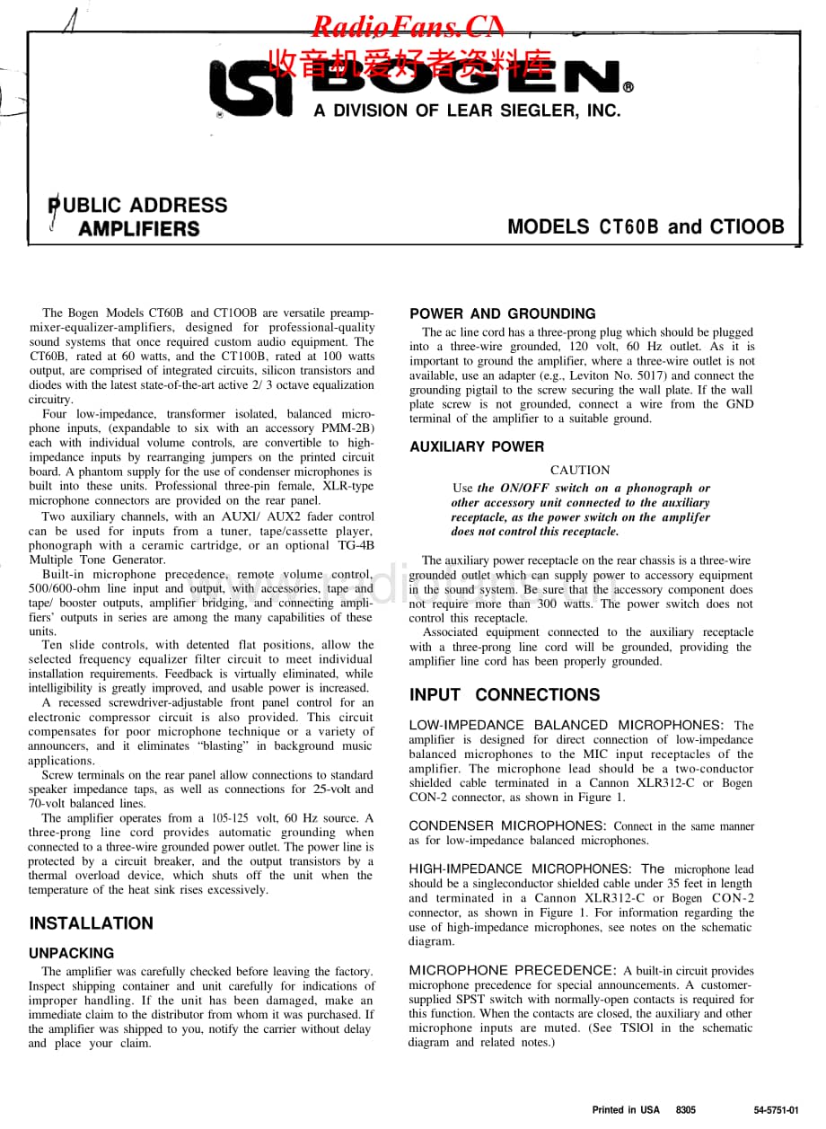 Bogen-CT100B-pa-sm维修电路原理图.pdf_第1页