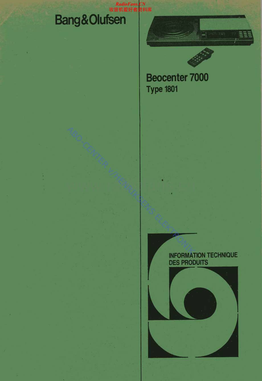 B&O-Beocenter7000-type-1801维修电路原理图.pdf_第1页