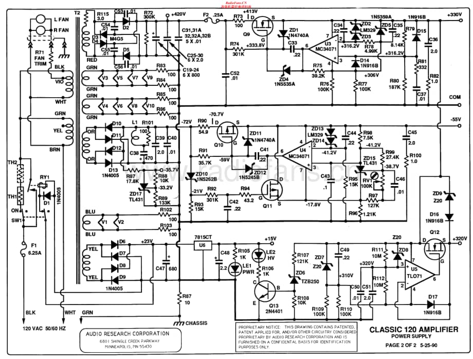 AudioResearch-Classic120-pwr-sch维修电路原理图.pdf_第2页