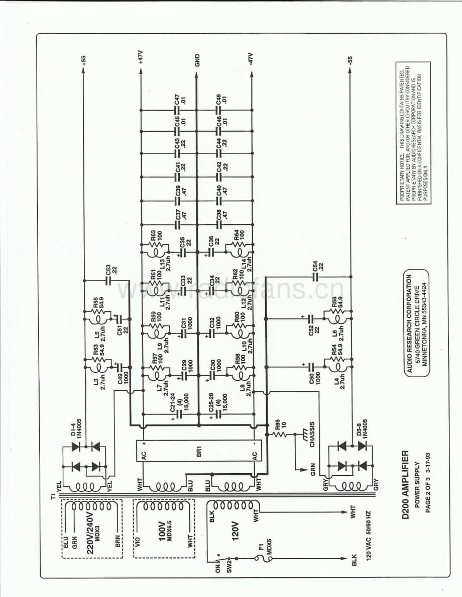 AudioResearch-D200-pwr-sch维修电路原理图.pdf_第3页