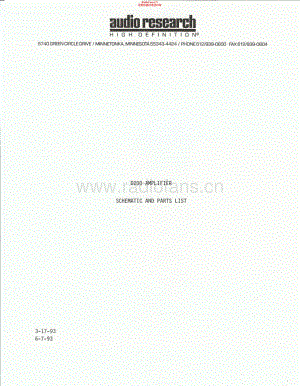 AudioResearch-D200-pwr-sch维修电路原理图.pdf