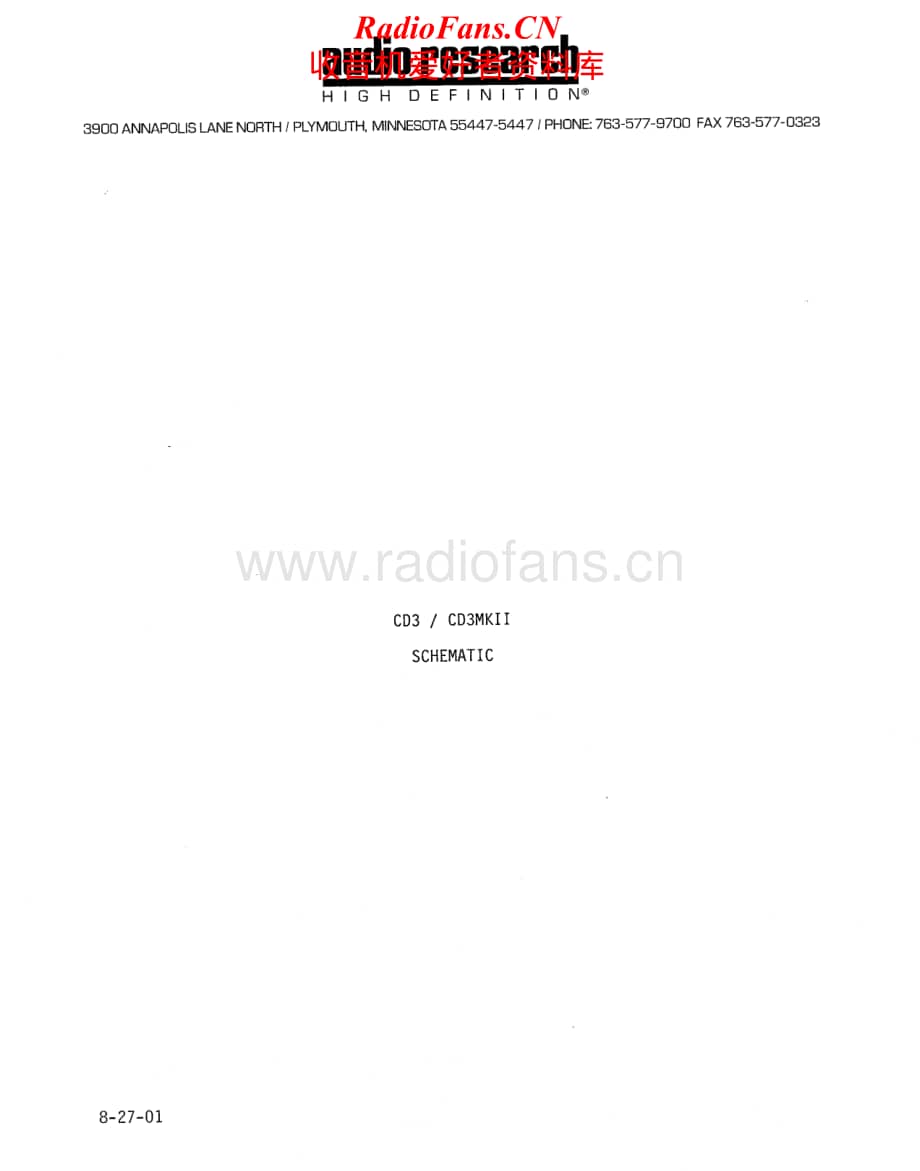 AudioResearch-CD3MKll-cd-sch维修电路原理图.pdf_第1页