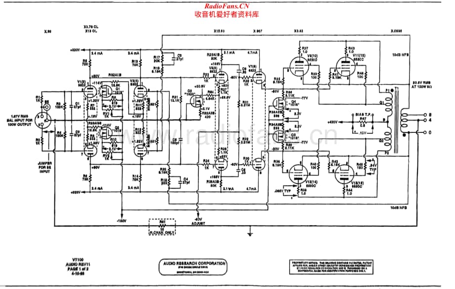 AudioResearch-VT100-pwr-sch维修电路原理图.pdf_第1页