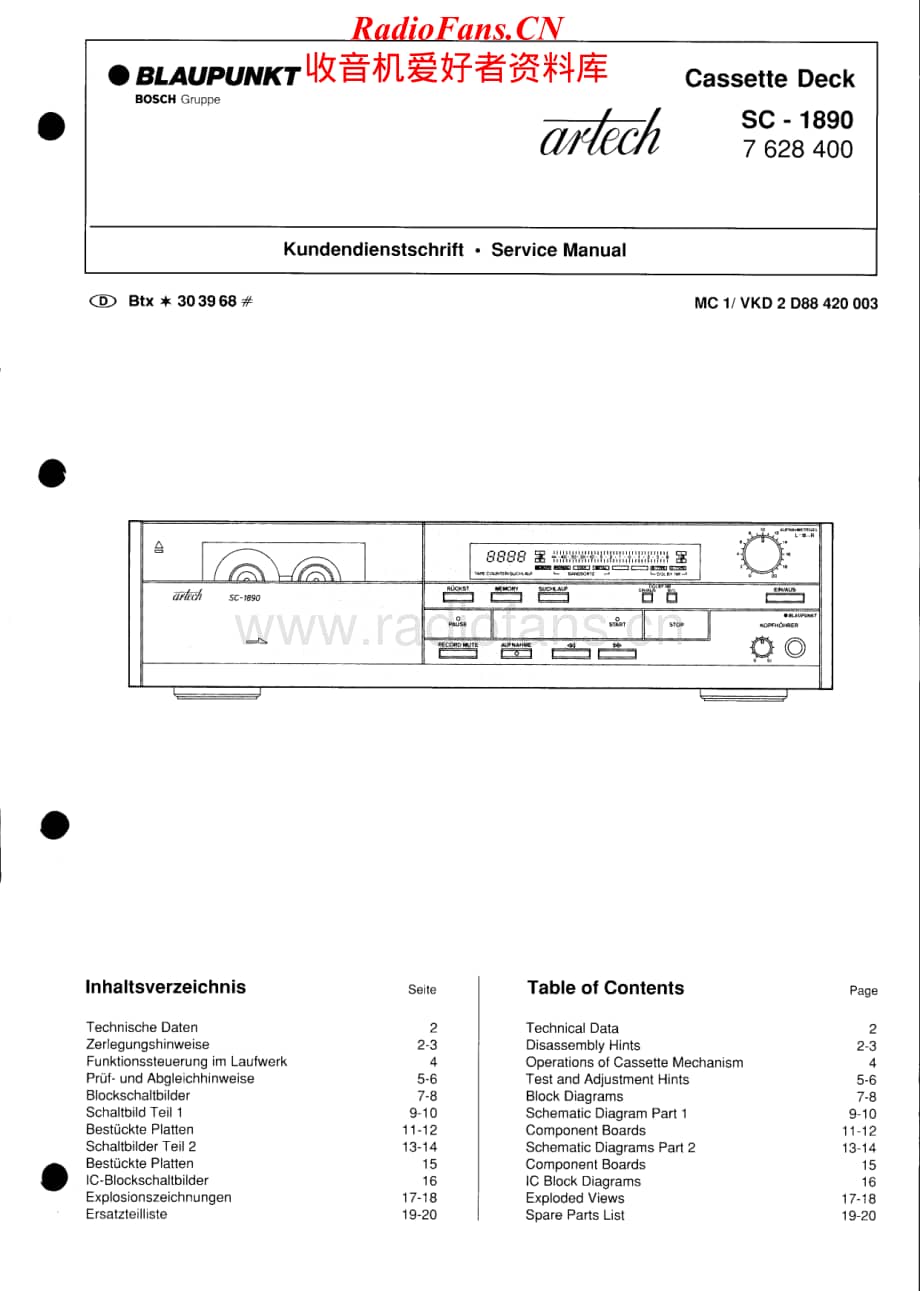 Blaupunkt-SC1890-tape-sm维修电路原理图.pdf_第1页