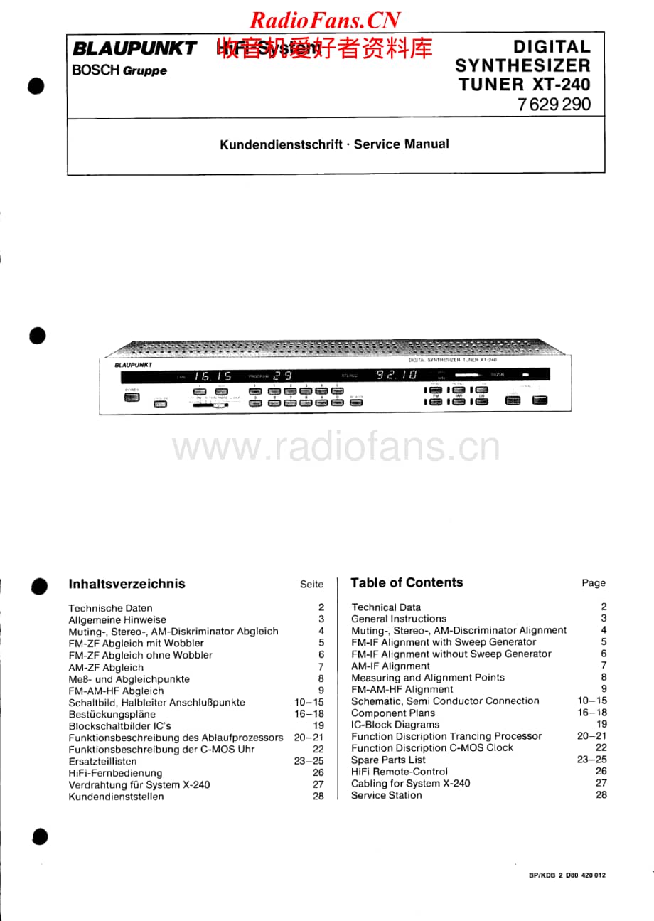 Blaupunkt-XT240-tun-sm维修电路原理图.pdf_第1页