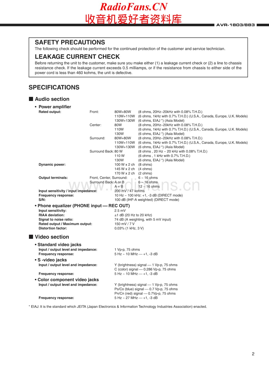 Denon-AVR1803-avr-sm维修电路原理图.pdf_第2页