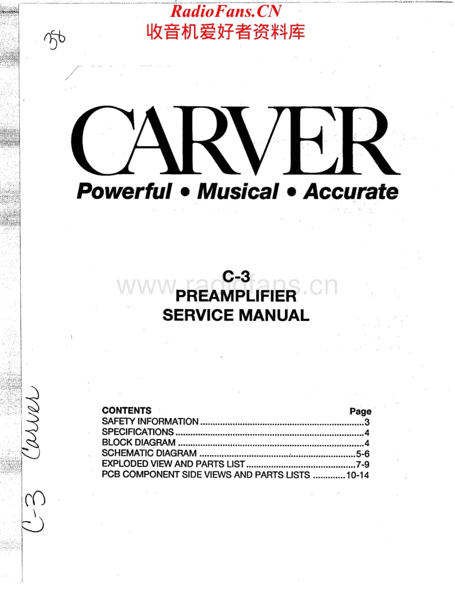 Carver-C3-pre-sm维修电路原理图.pdf_第1页