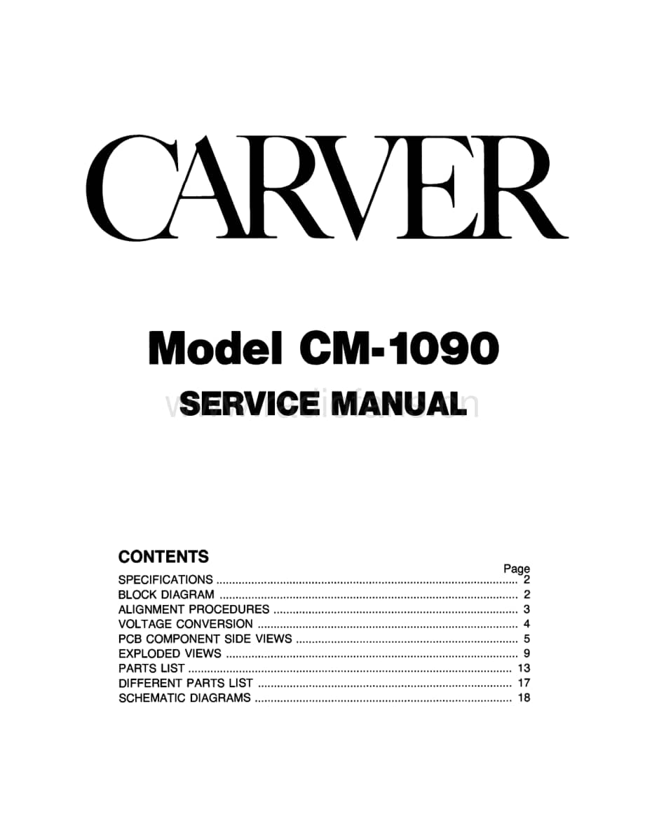 Carver-CM1090-int-sm维修电路原理图.pdf_第1页