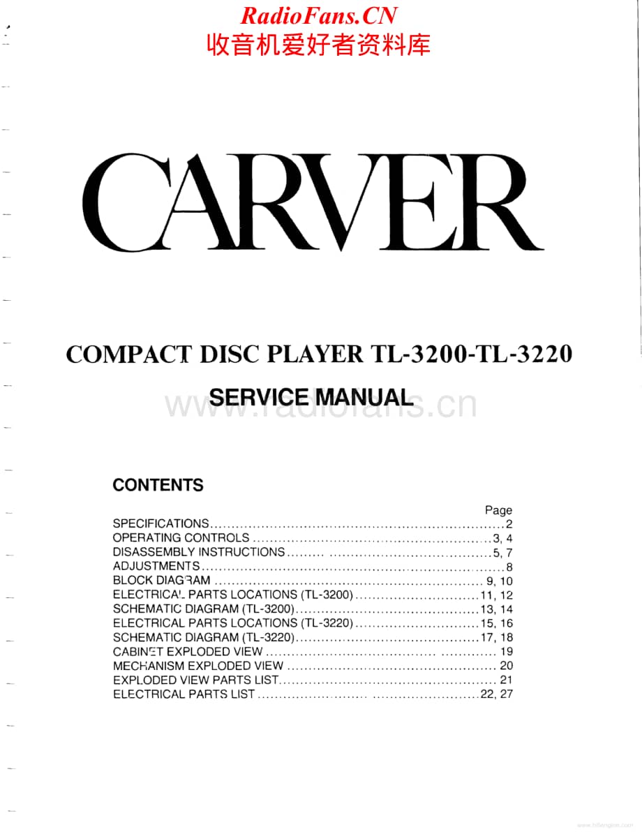 Carver-TL3200-cd-sm维修电路原理图.pdf_第1页