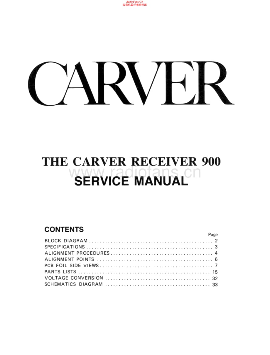 Carver-900-rec-sm维修电路原理图.pdf_第1页