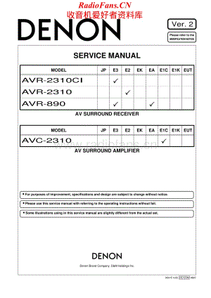 Denon-AVR2310-avr-sm2维修电路原理图.pdf