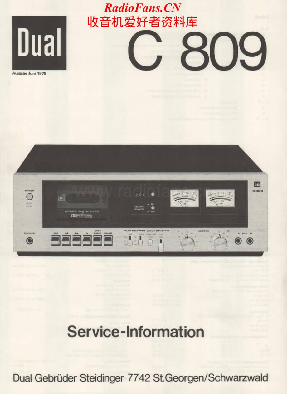 Dual-C809-tape-sm维修电路原理图.pdf_第1页