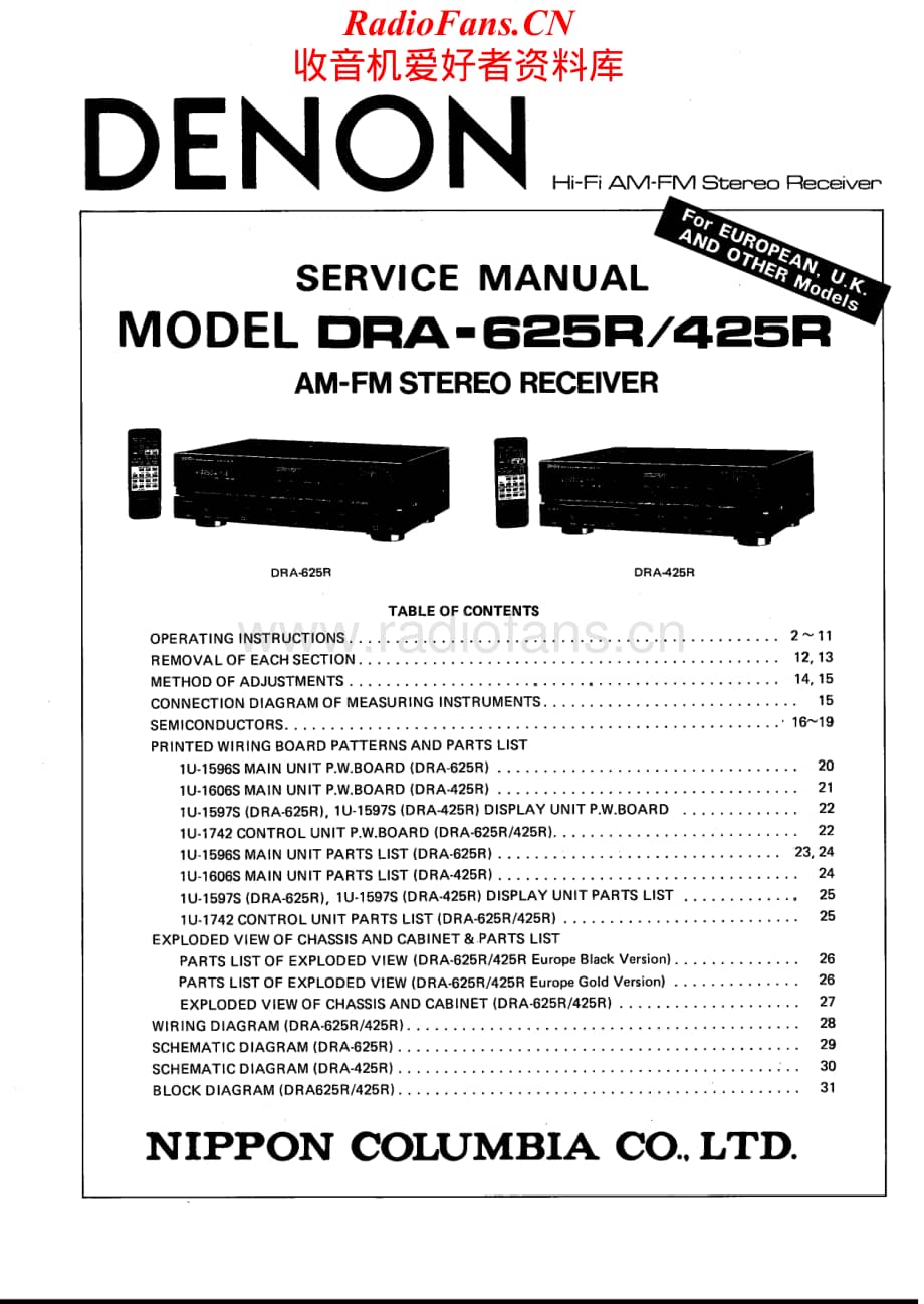 Denon-DRA425R-rec-sm维修电路原理图.pdf_第1页