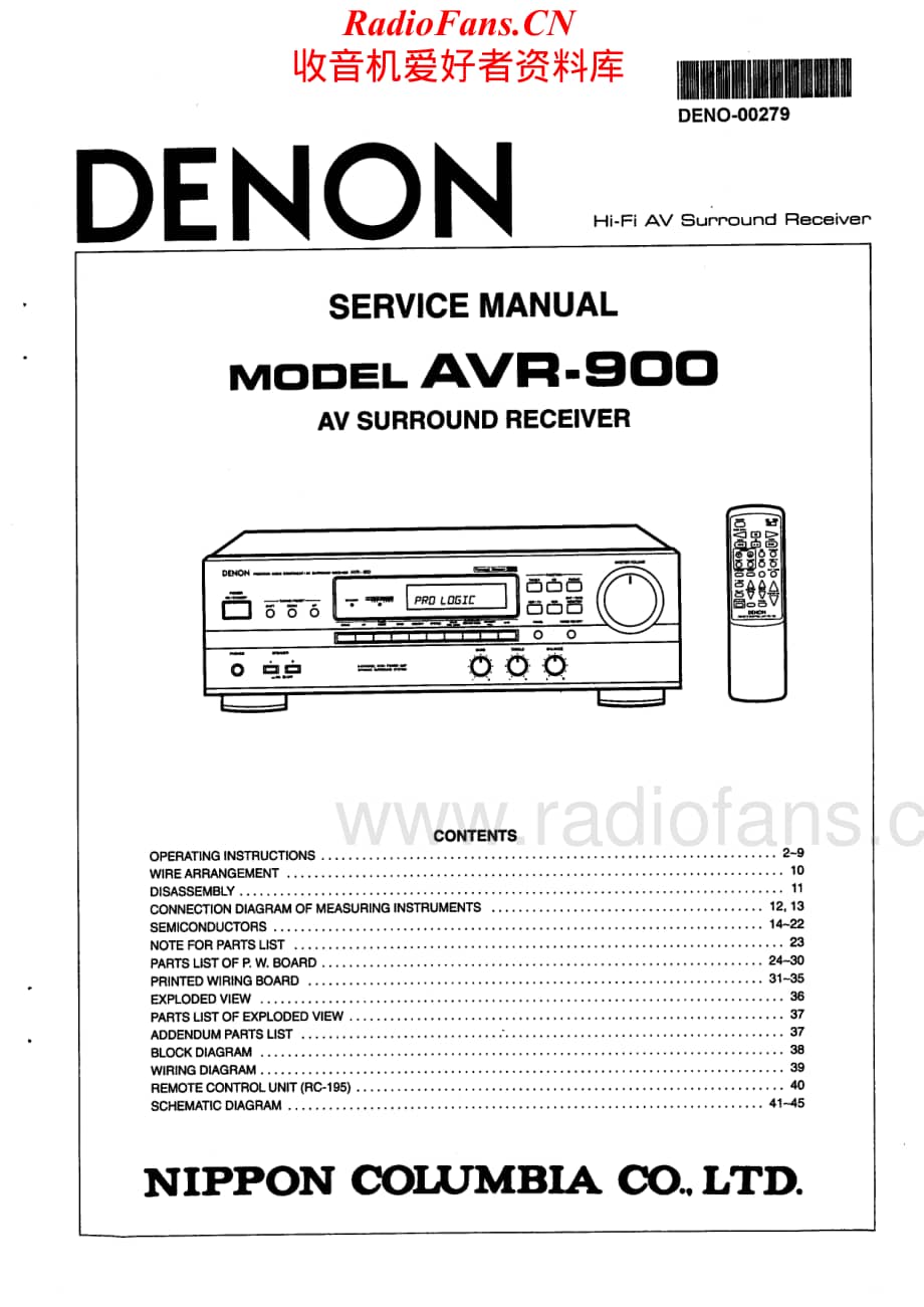 Denon-AVR900-avr-sm维修电路原理图.pdf_第1页