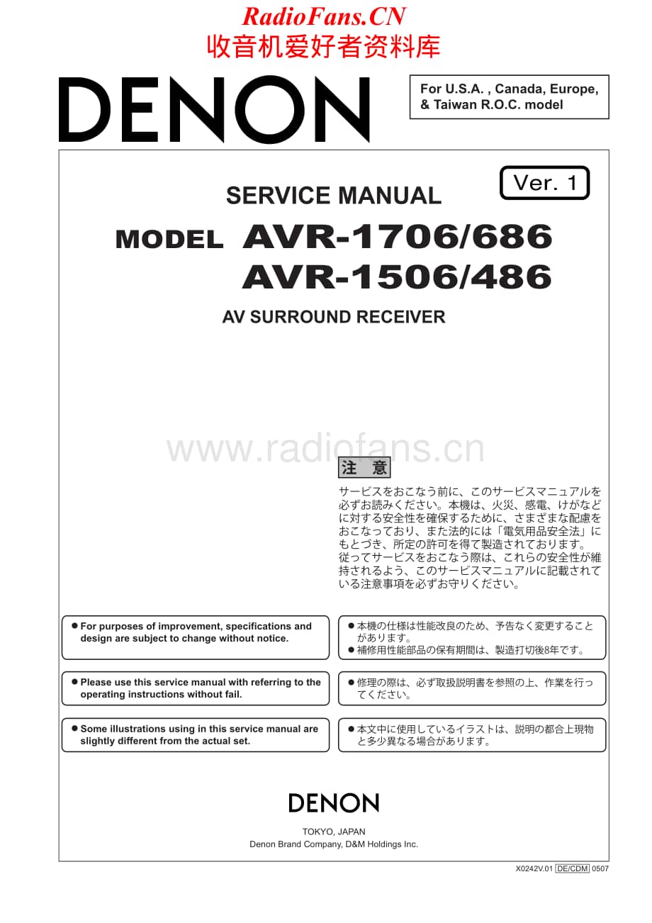 Denon-AVR686-avr-sm维修电路原理图.pdf_第1页