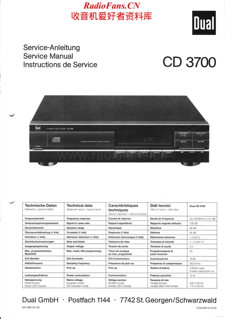 Dual-CD3700-cd-sm维修电路原理图.pdf_第1页