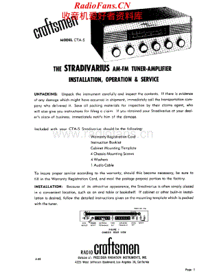 Craftsmen-CTA5-tun-sm维修电路原理图.pdf