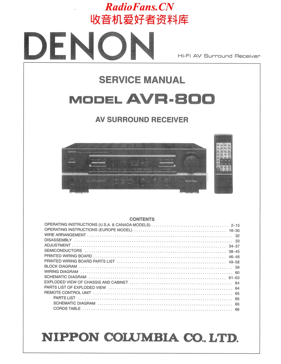 Denon-AVR800-avr-sm维修电路原理图.pdf_第1页