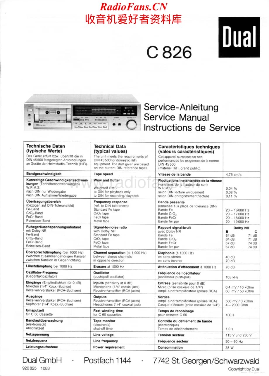Dual-C826-tape-sm维修电路原理图.pdf_第1页