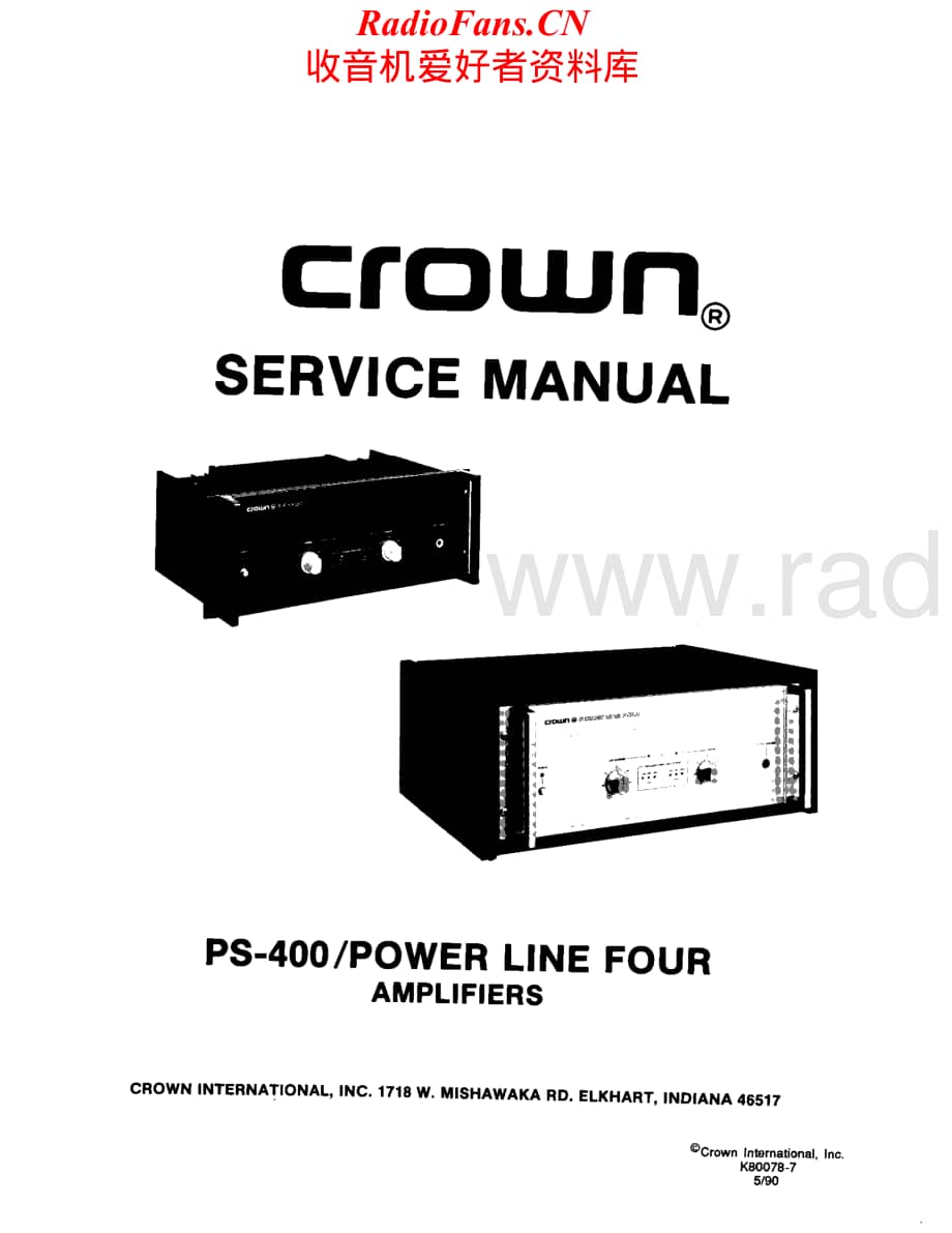 Crown-PS400-pwr-sm维修电路原理图.pdf_第1页