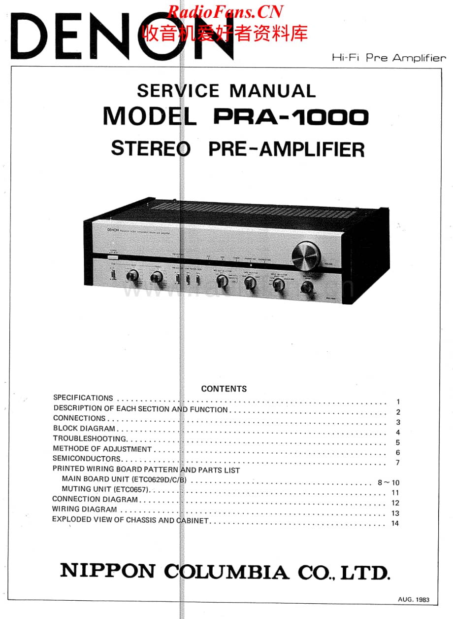 Denon-PRA1000-pre-sm维修电路原理图.pdf_第1页