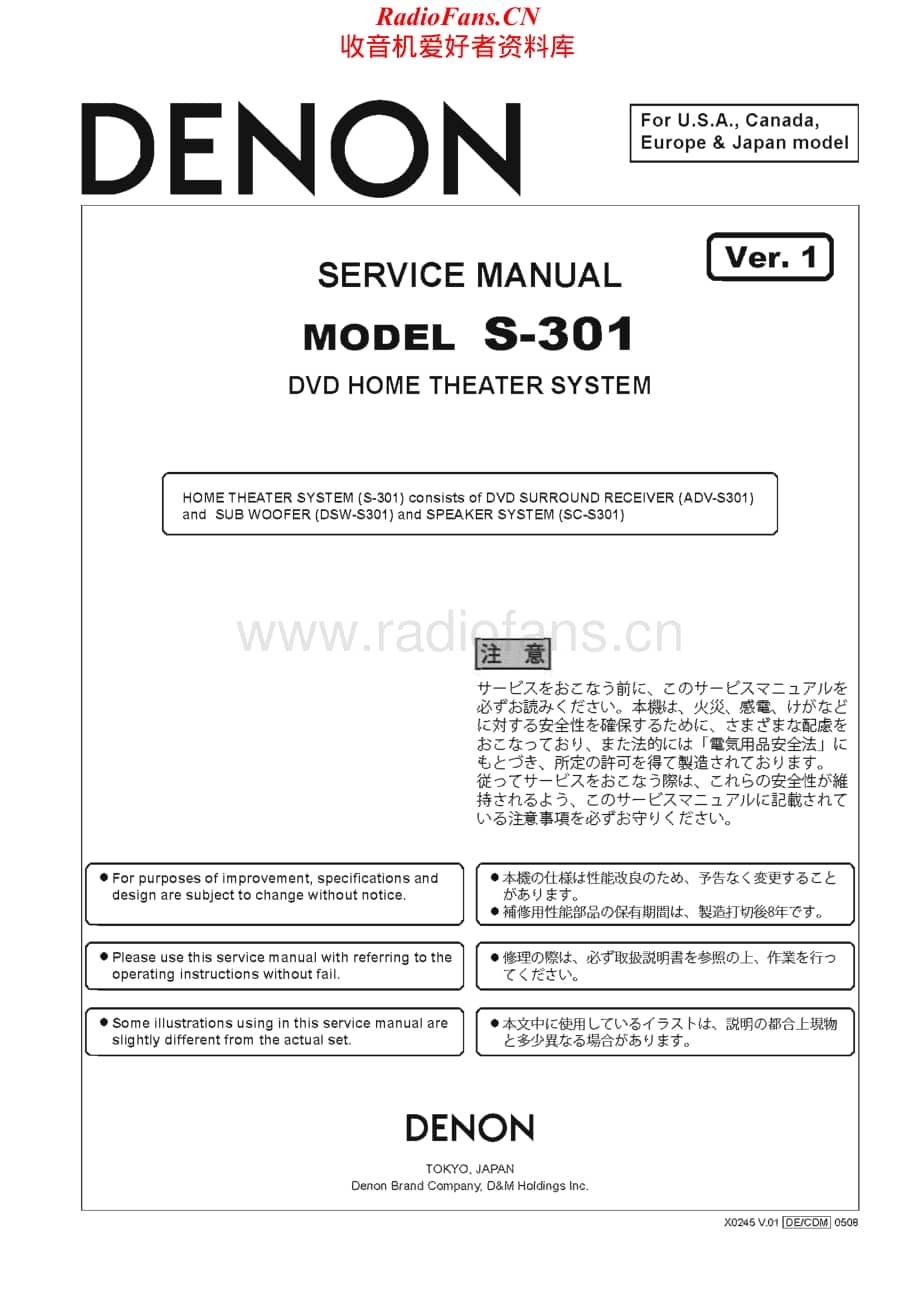 Denon-S301-hts-sm维修电路原理图.pdf_第1页