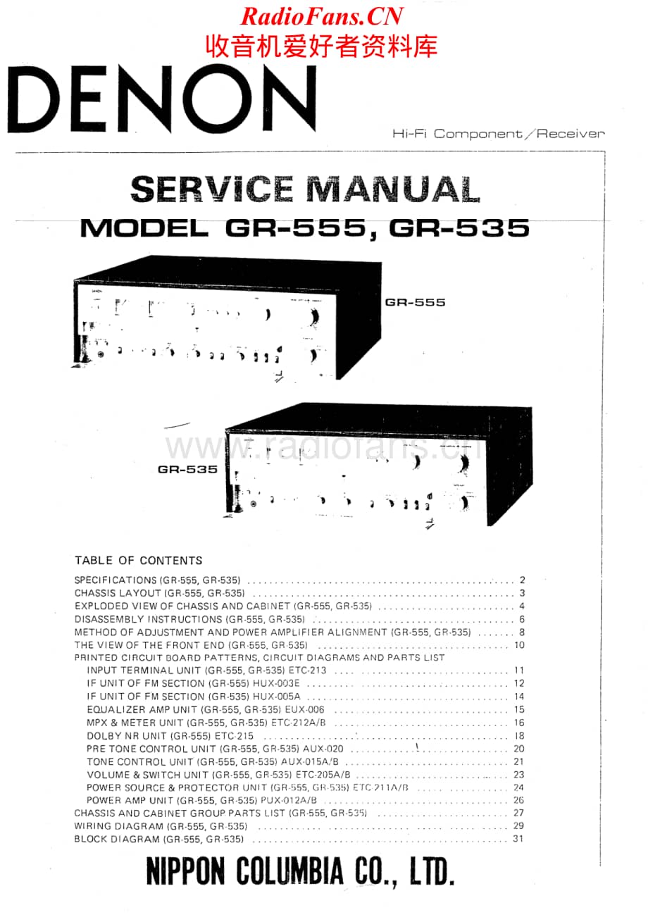 Denon-GR555-rec-sm维修电路原理图.pdf_第1页
