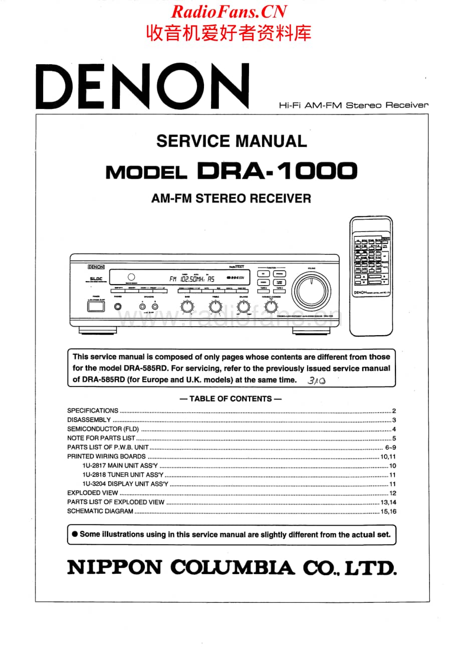 Denon-DRA1000-rec-sm维修电路原理图.pdf_第1页