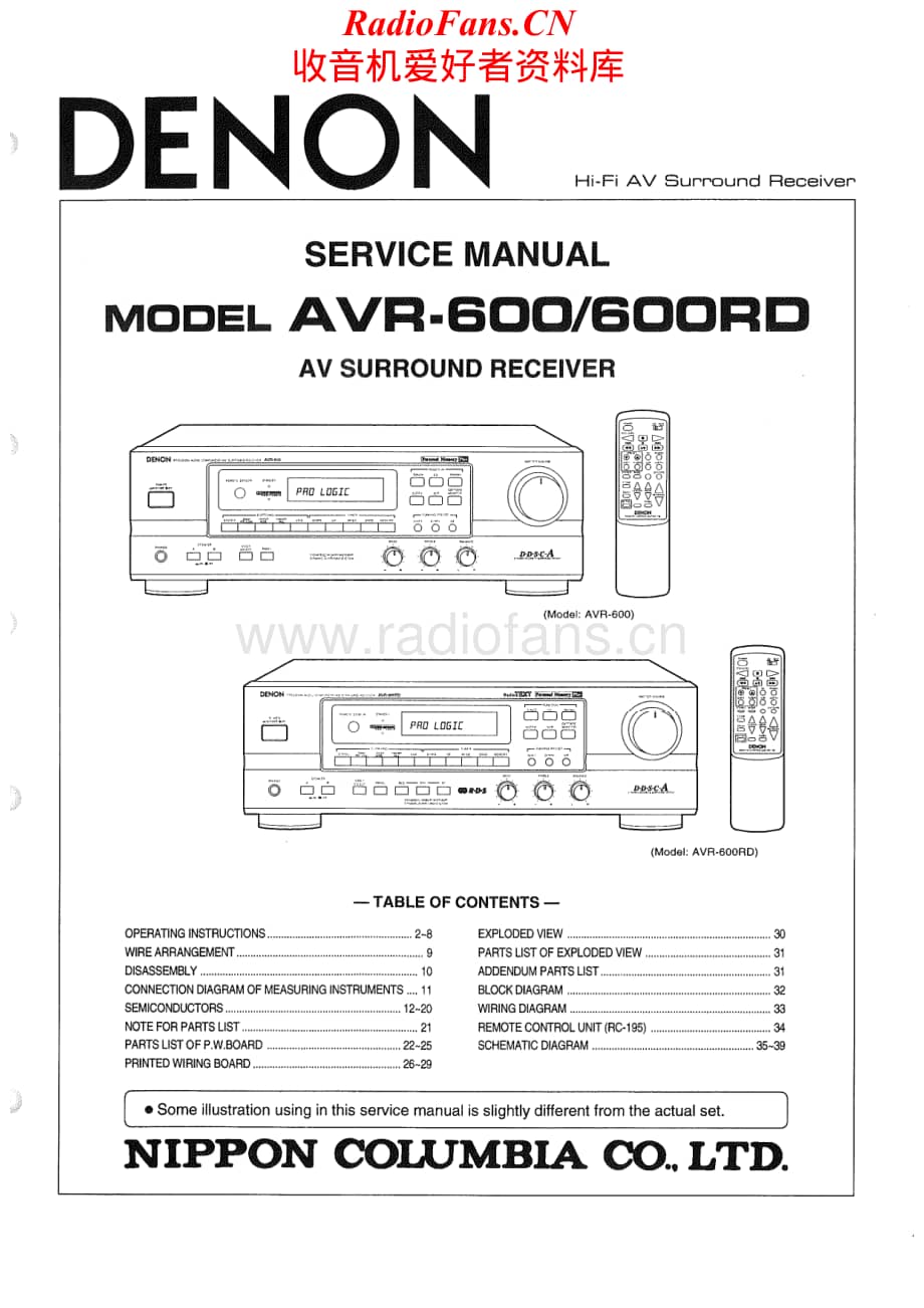 Denon-AVR600RD-avr-sm维修电路原理图.pdf_第1页