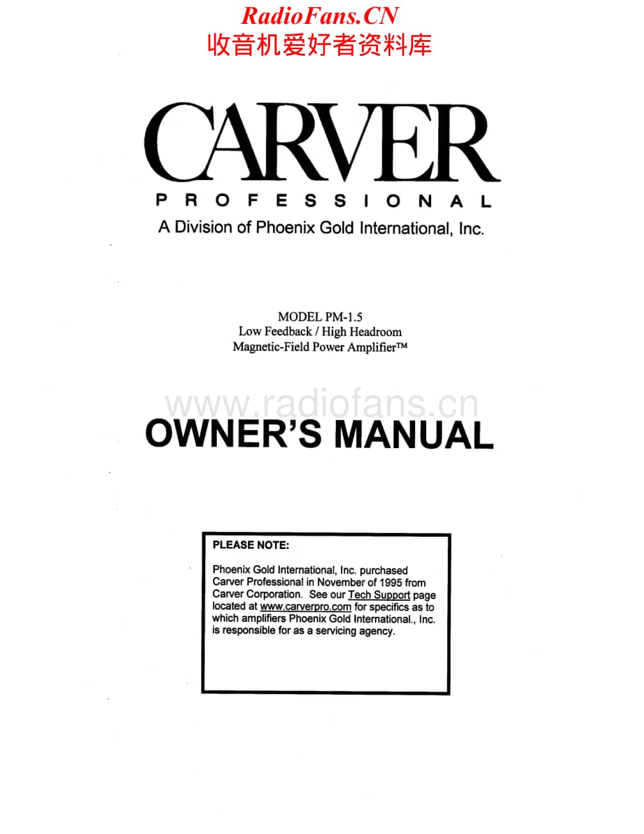 Carver-PM1.5-pwr-om维修电路原理图.pdf_第1页