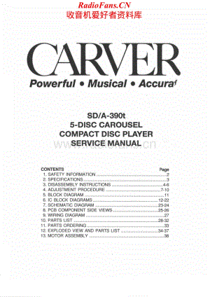 Carver-SDA390T-cd-sm维修电路原理图.pdf