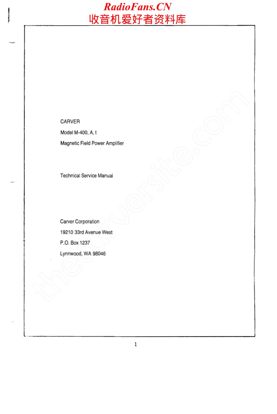 Carver-M400A-pwr-sm维修电路原理图.pdf_第2页