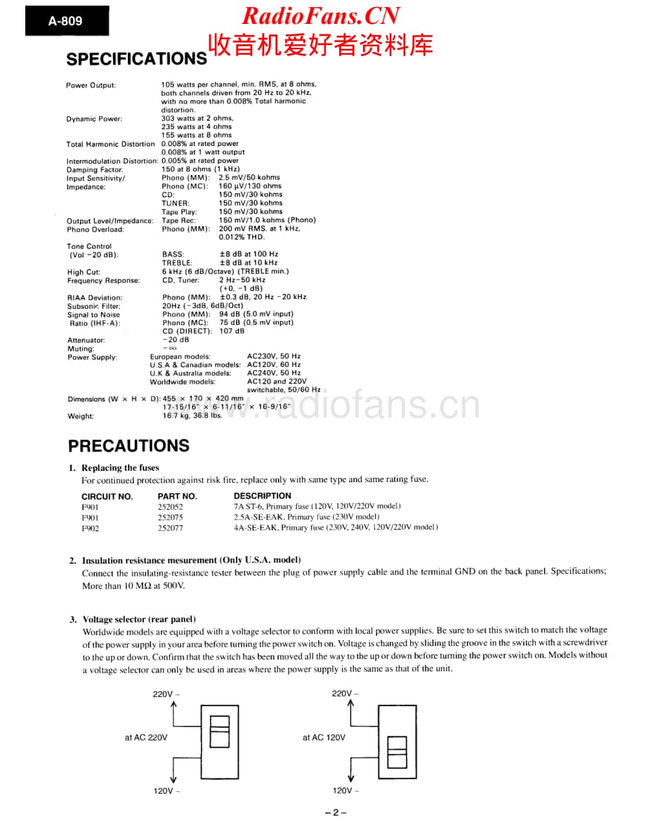 Onkyo-A809-int-sm维修电路原理图.pdf_第2页