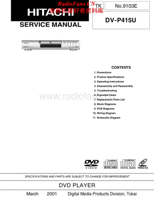 Hitachi-DVP415U-cd-sm维修电路原理图.pdf