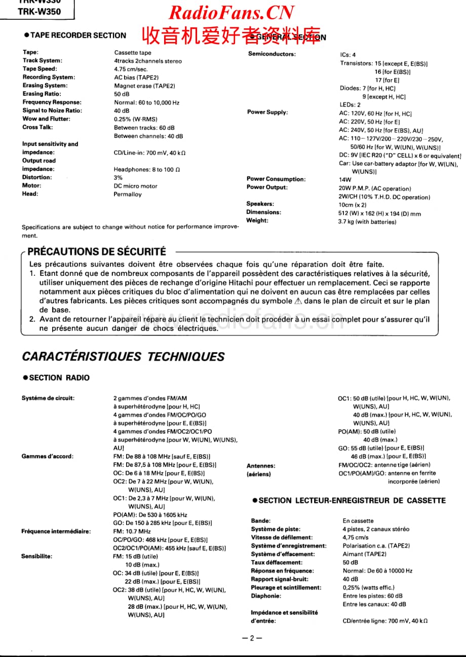 Hitachi-TRKW330-pr-sm维修电路原理图.pdf_第2页