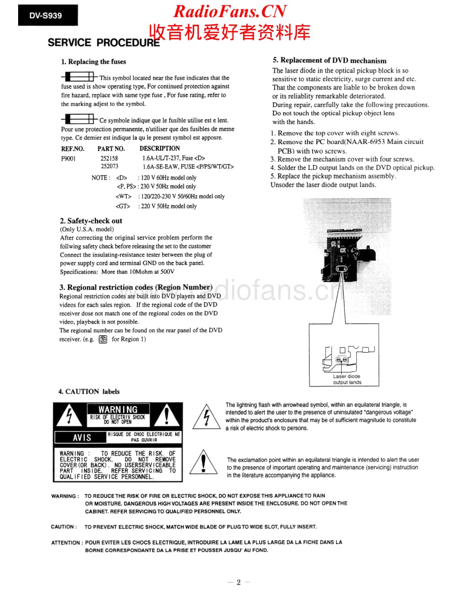 Onkyo-DVS939-cd-sm维修电路原理图.pdf_第2页
