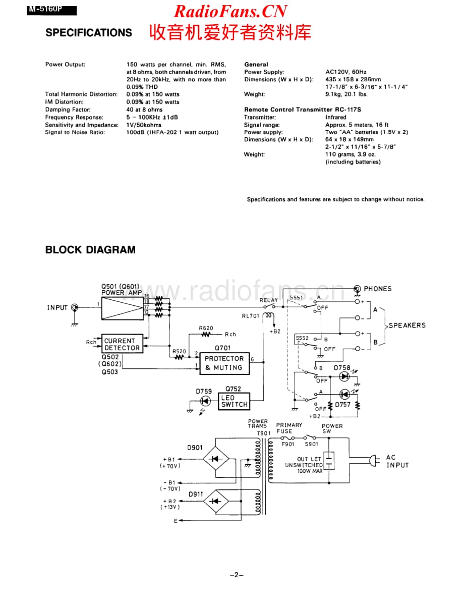 Onkyo-M5160-pwr-sch维修电路原理图.pdf_第1页