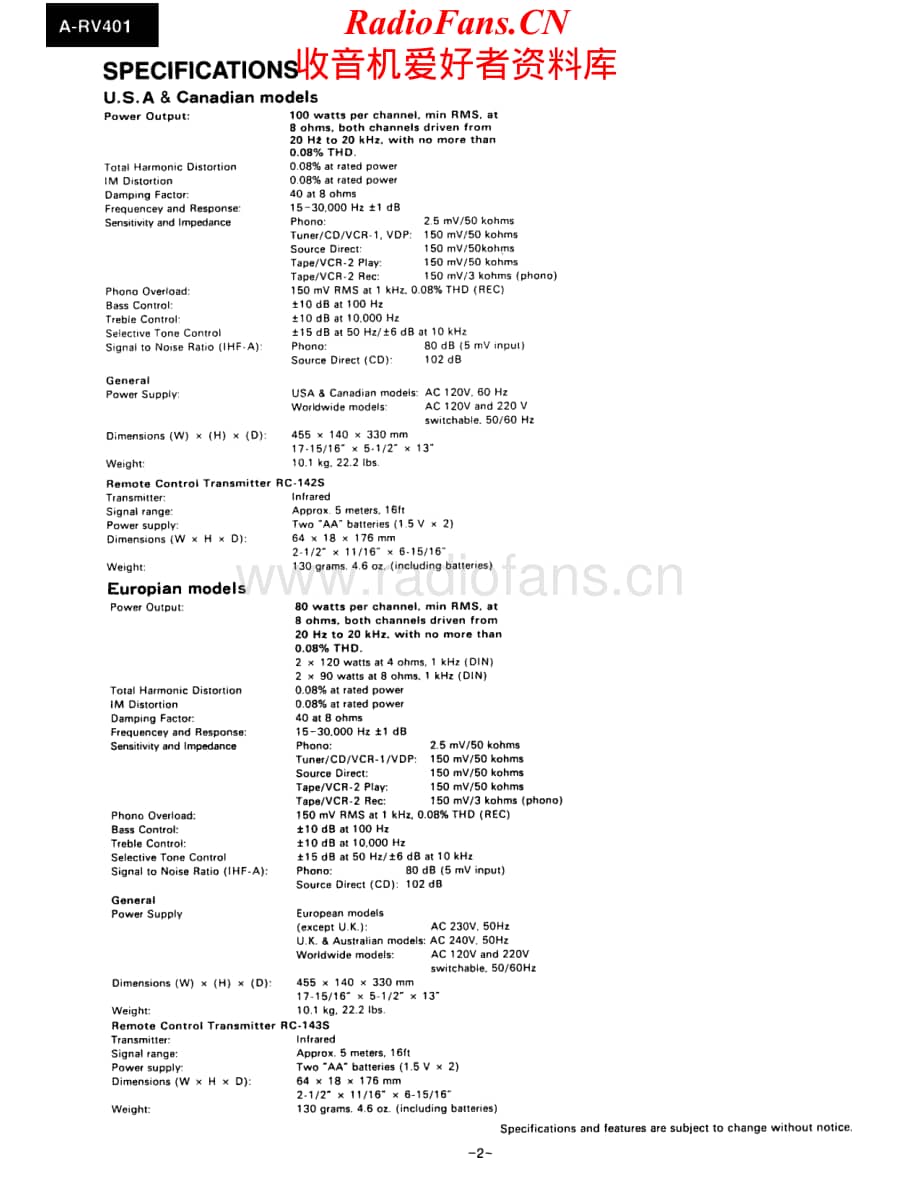 Onkyo-ARV401-int-sm维修电路原理图.pdf_第2页