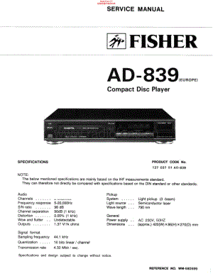 Fisher-AD839-cd-sch维修电路原理图.pdf
