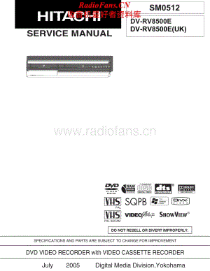 Hitachi-DVRV8500E-cd-sm维修电路原理图.pdf