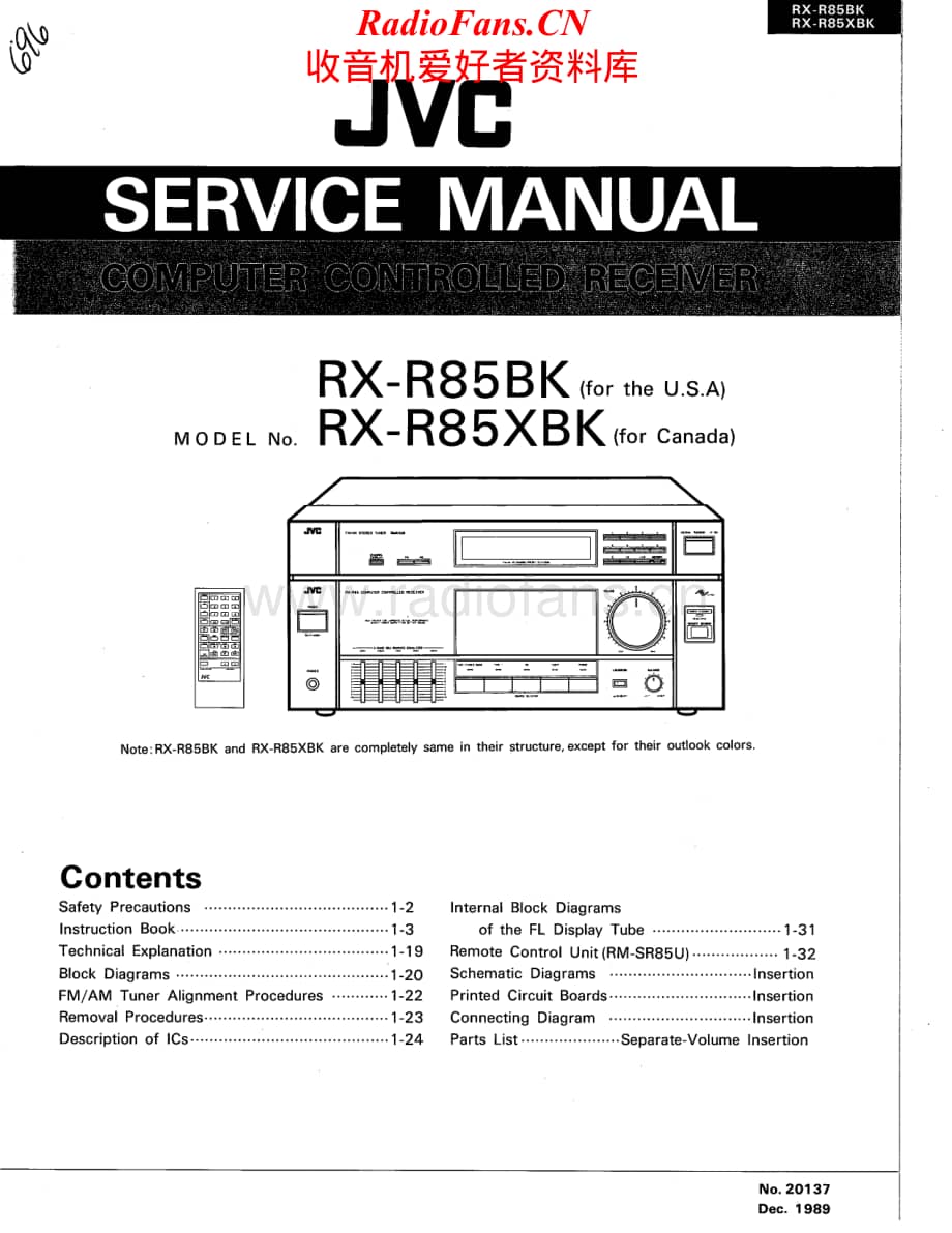 JVC-RXR85BK-rec-sm维修电路原理图.pdf_第1页